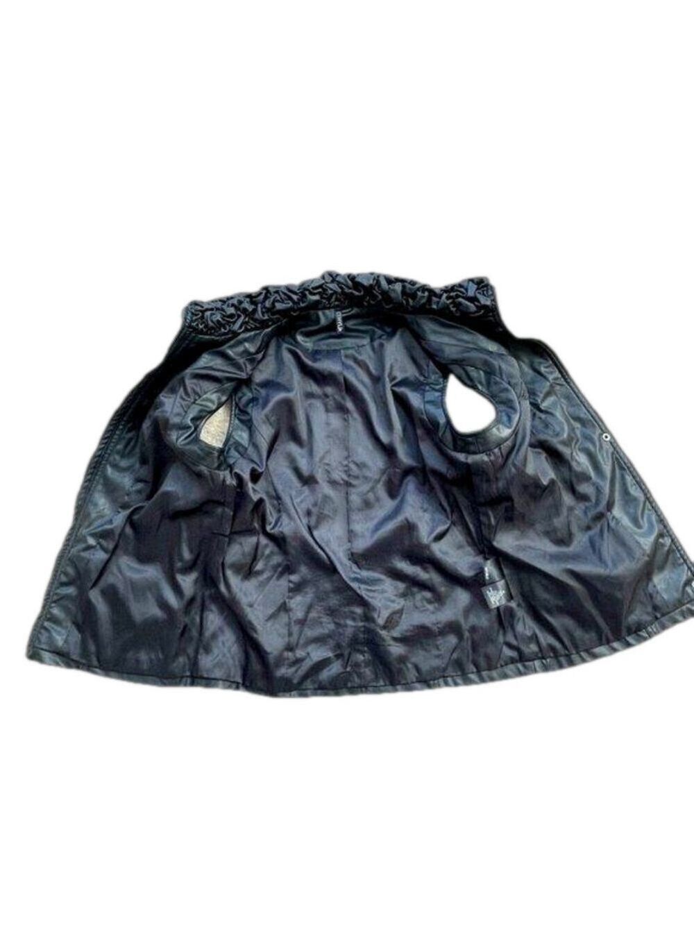 Black Vegan Leather Ethyl Vest, Ruffled Collar, Size M - Picture 8 of 14